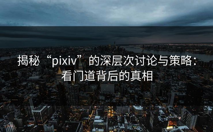 揭秘“pixiv”的深层次讨论与策略：看门道背后的真相