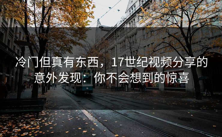 冷门但真有东西，17世纪视频分享的意外发现：你不会想到的惊喜